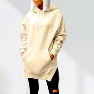 WARMY Plus Size OVERSIZED HOODIE DRESS. Size 3XL. 20-22 Cream. NWT